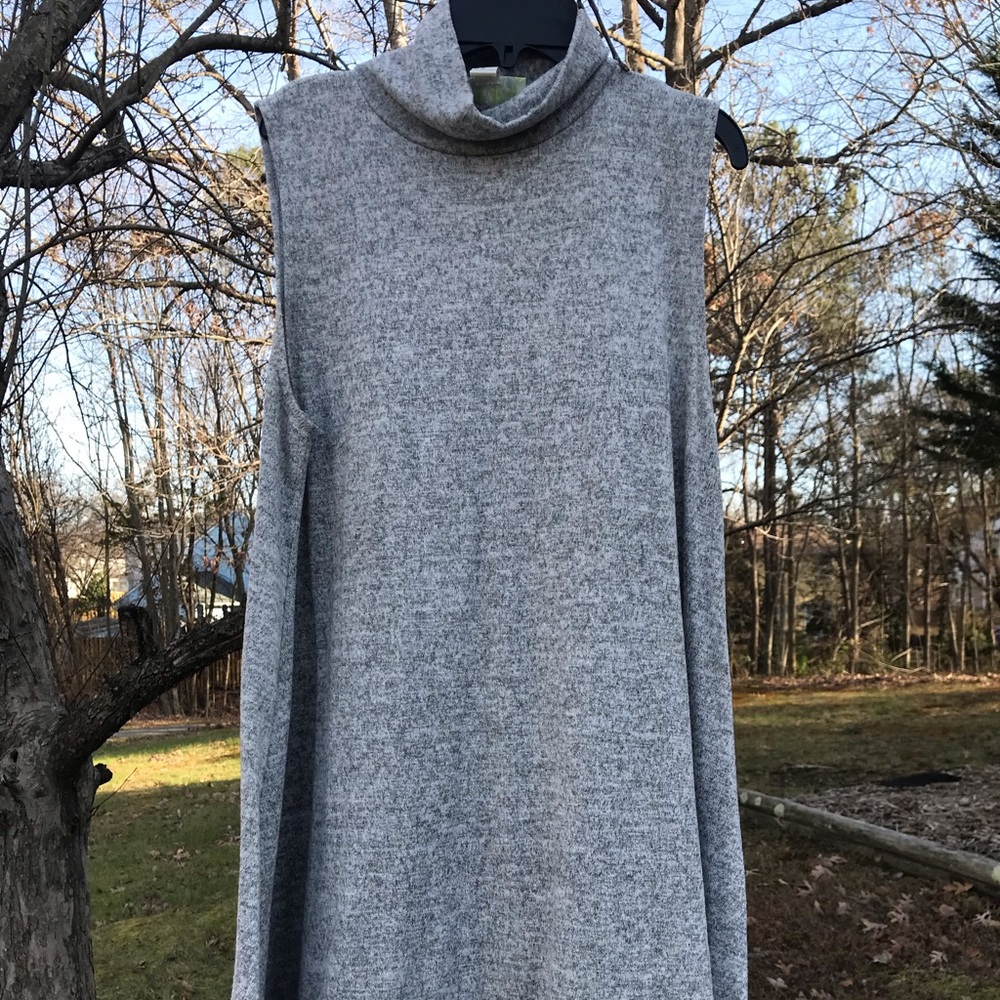 Sleeveless turtleneck dress